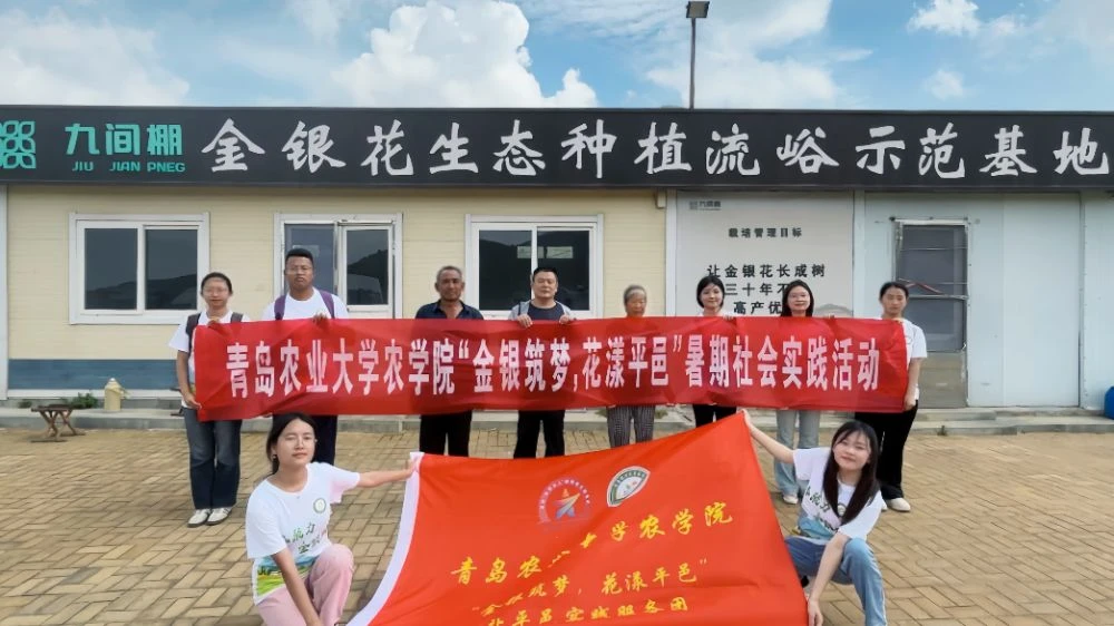 青岛农业大学农学院“金银筑梦”实践服务团赴平邑九间棚金银花生态种植流峪示范基地参观调研